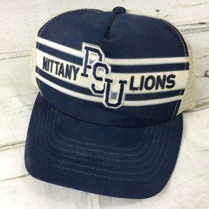 Vintage PSU Nittany Lions Trucker Hat Cap Snapback Mesh